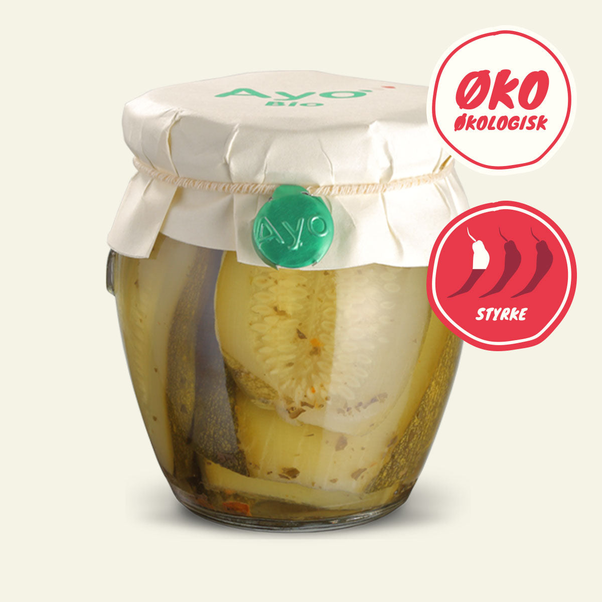 Ayo Alimenti Spicy Squash, økologiske marinerede skiver af squash