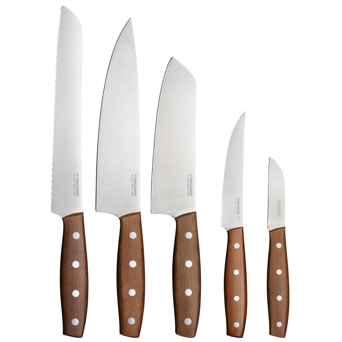 Fiskars Folken knivsæt i fem dele med træ