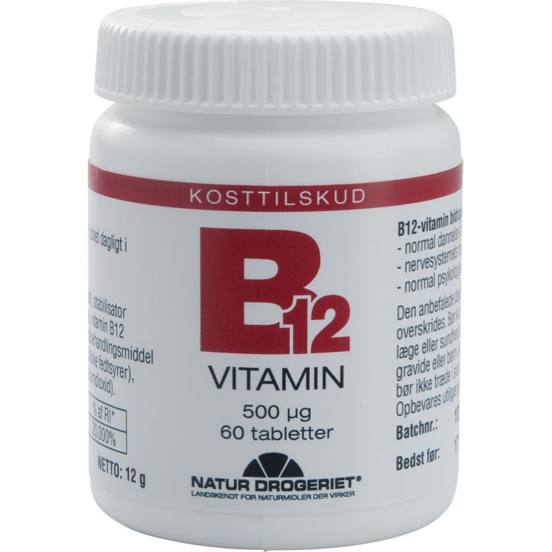 Natur-Drogeriet B12-vitamin tabletter, pakke med 60 tabletter