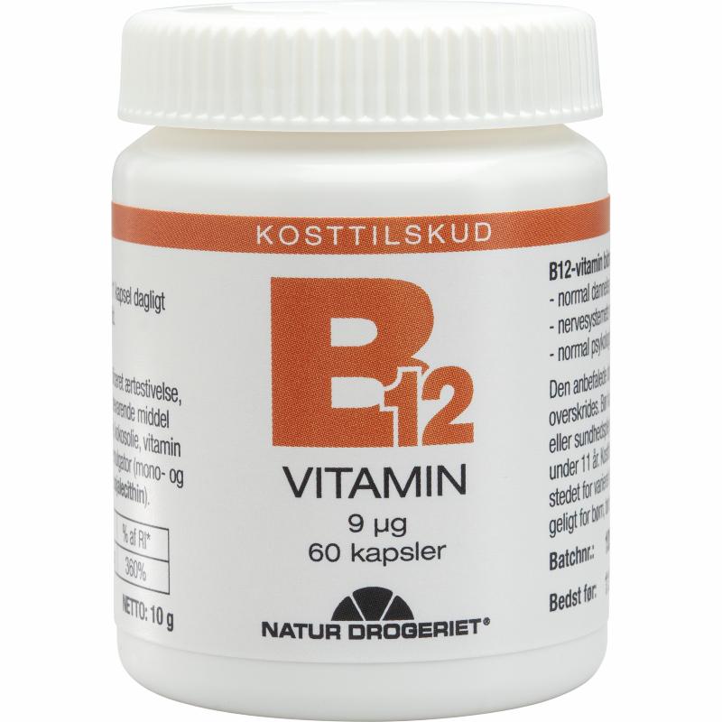 Pakning med Natur-Drogeriet B12-vitamin, 60 tabletter