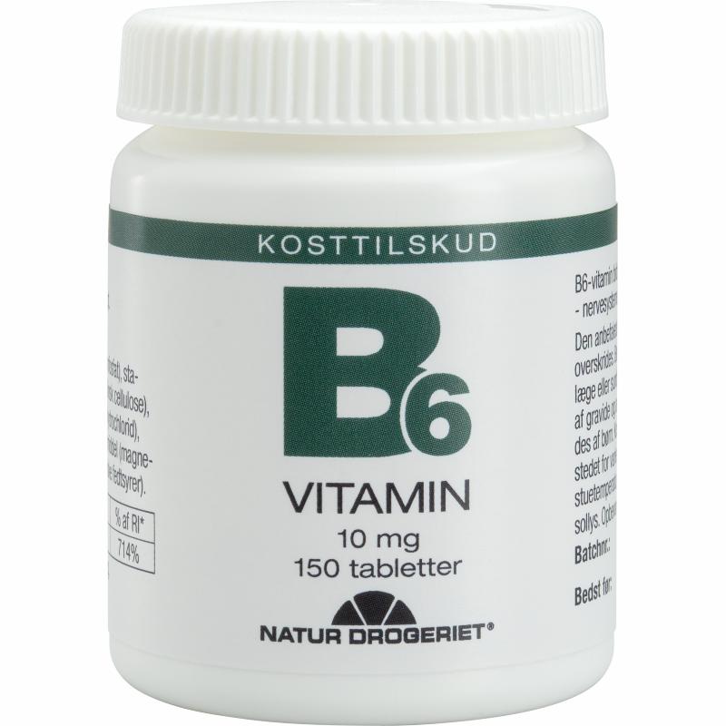 Pakning med Natur-Drogeriet B6-vitamin 10 mg, 150 tabletter