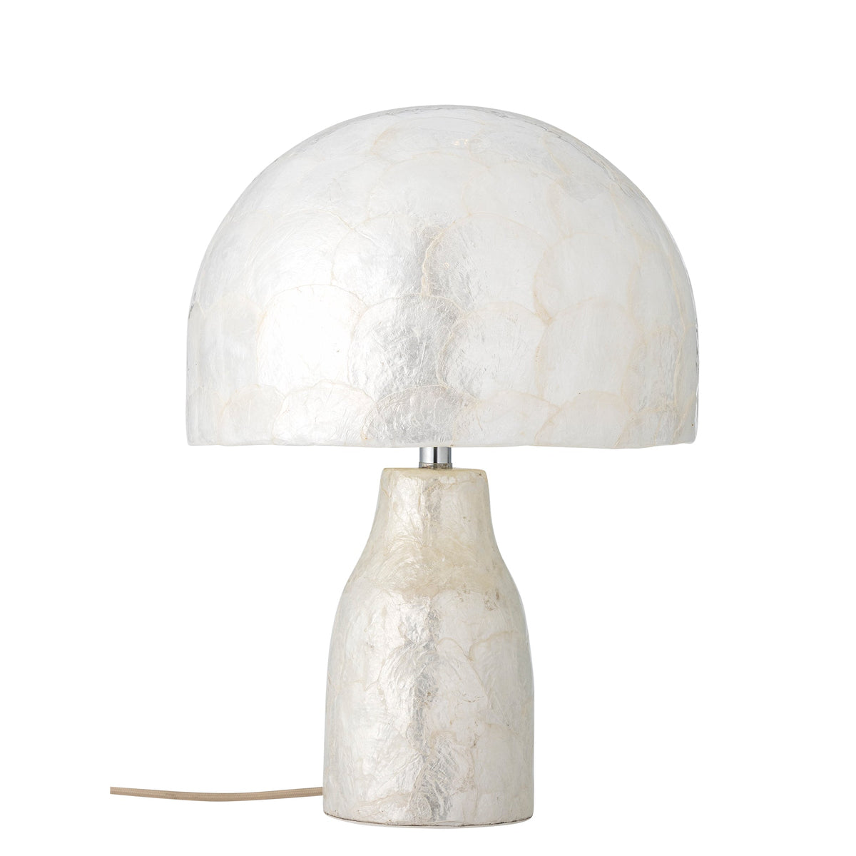 Adria bordlampe fra Bloomingville i naturfarvet perlemor, Ø30 x H43 cm