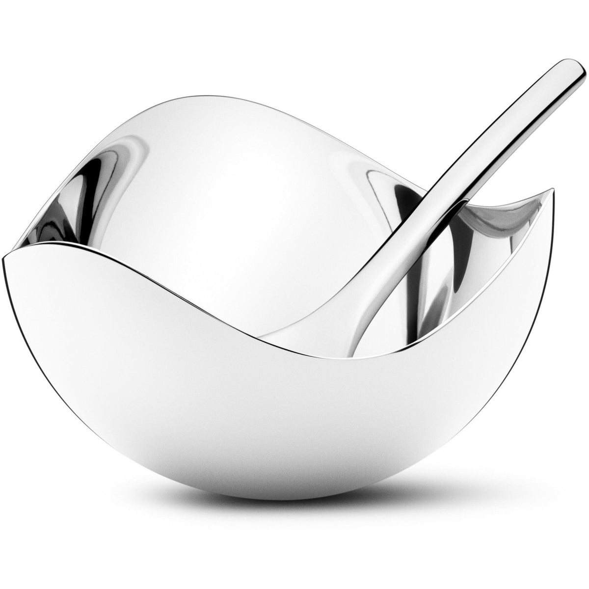 Georg Jensen Bloom saltkar med ske, blød form inspireret af kirsebærblomster