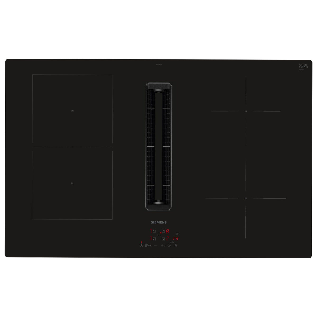 Siemens iQ300 ED811BS16E induktionskogeplade med integreret emhætte, 80 cm