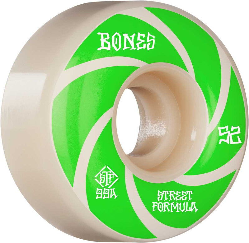 Bones Wheels Skateboard Hjul Patterns STF 99A 52mm White V1 Standard 4-pak 52mm