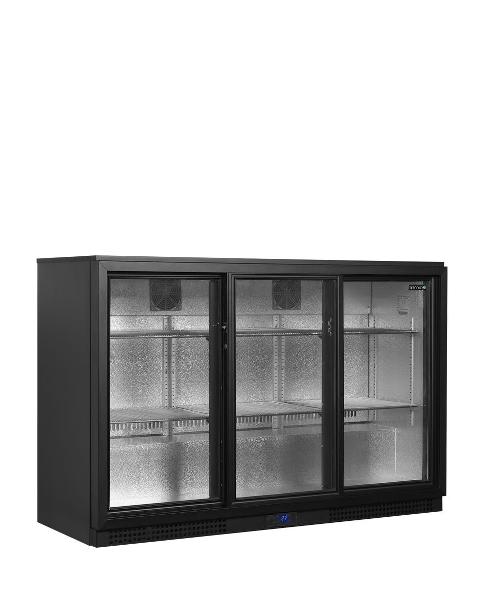Tefcold BA30S-3 sort backbar køleskab på 288 liter