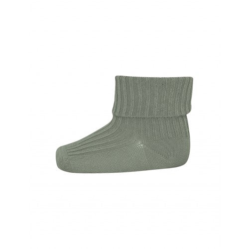 MP Denmark ankelstrømper i merino uld med ombuk i farven Lily Pad