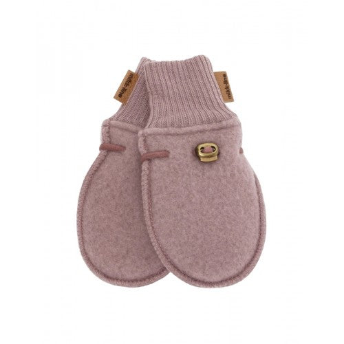 Mikk-Line baby uldluffer i børstet merinould, farven twilight mauve, størrelse 74/80