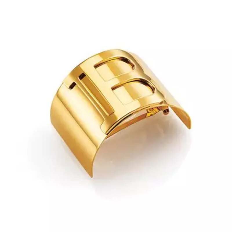 Stor 18K guldbelagt hårclip med B-logo fra Balmain Hair Couture til ponytail