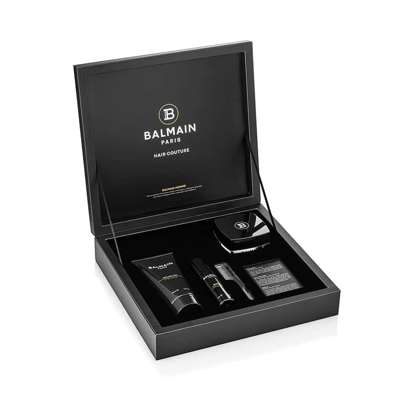 Balmain Signature Men's Giftset grooming-gavesæt med hair & body wash, beard oil, scalp scrub og skægkam
