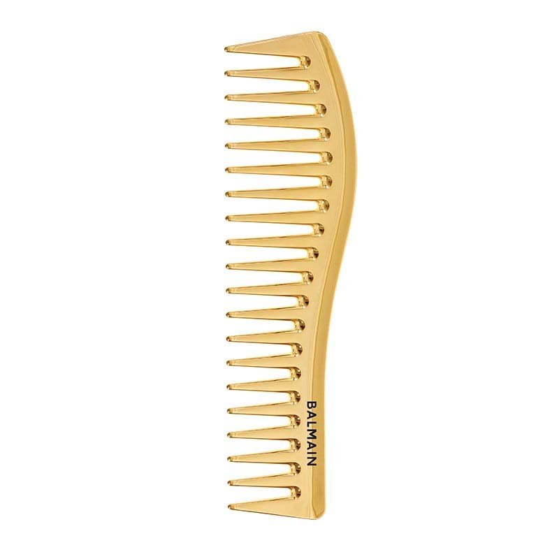 Balmain Golden Styling Comb, stylingkam forgyldt med 14 karat guld og brede tænder