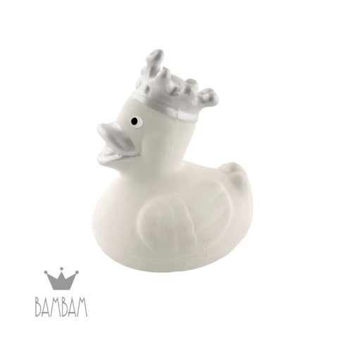 Bambam badeand i naturgummi i farven Ivory
