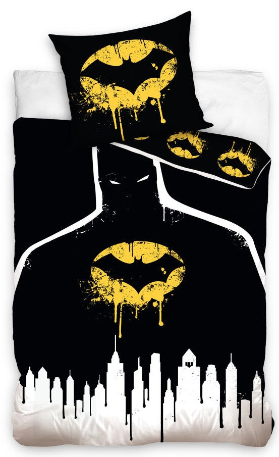 Batman sengetøj i bomuld med dynebetræk 140 x 200 cm og pudebetræk 60 x 70 cm