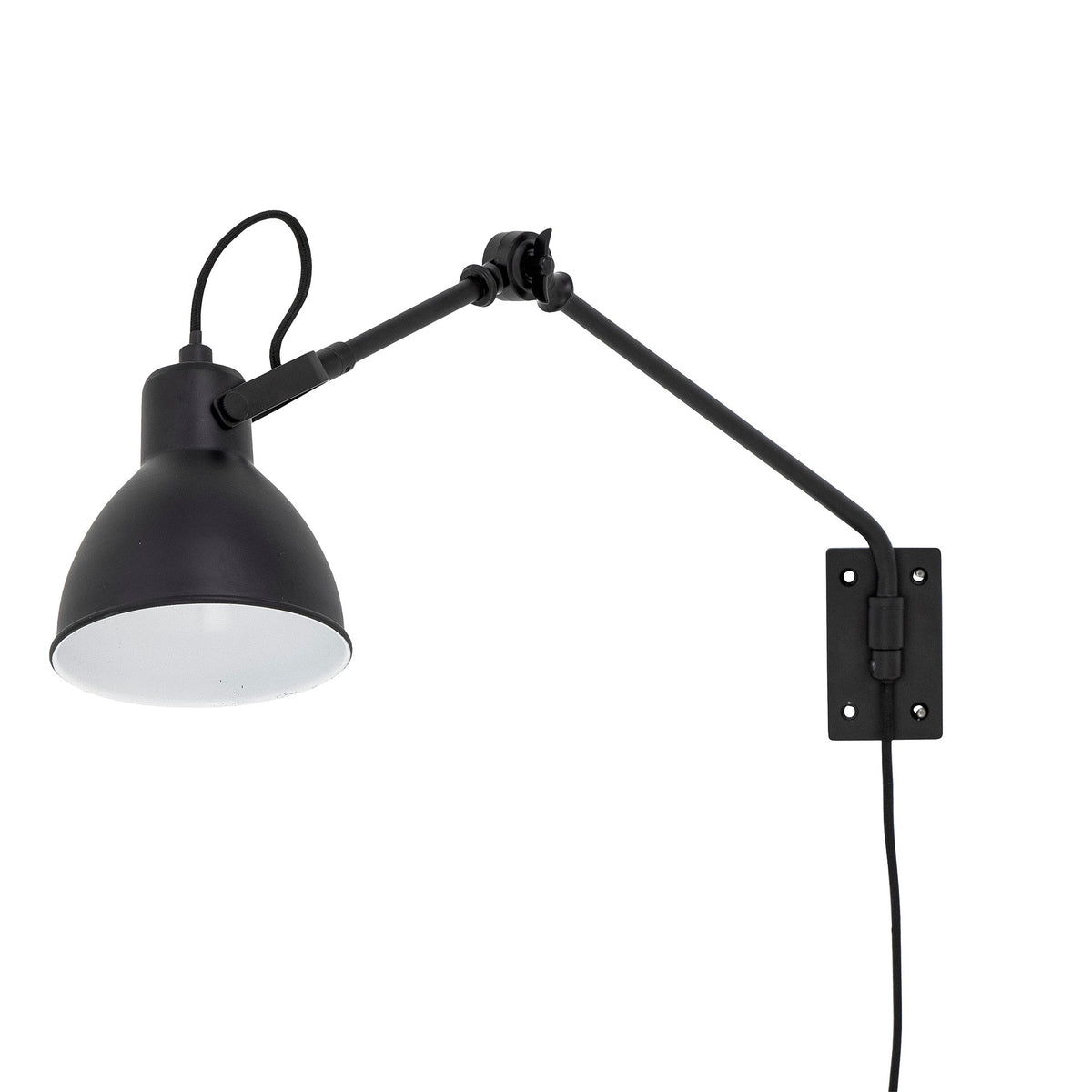 Sort Jili væglampe i jern med justerbar arm og to synlige led fra Creative Collection