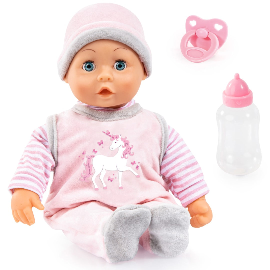 Se Bayer Design First Words Babydukke 38 cm med 24 funktioner, Unicorn ✔ Kæmpe udvalg i Bayer Design - Køb online på udsalg og tilbud lige nu ✔ Meget billig fragt og hurtig levering - Varenummer: MMAction-234107 og 4003336413106 på lager - Udsalg på Dukker (Baby) Op til 63% rabat - Find tilbud fra over 2.739 mærker