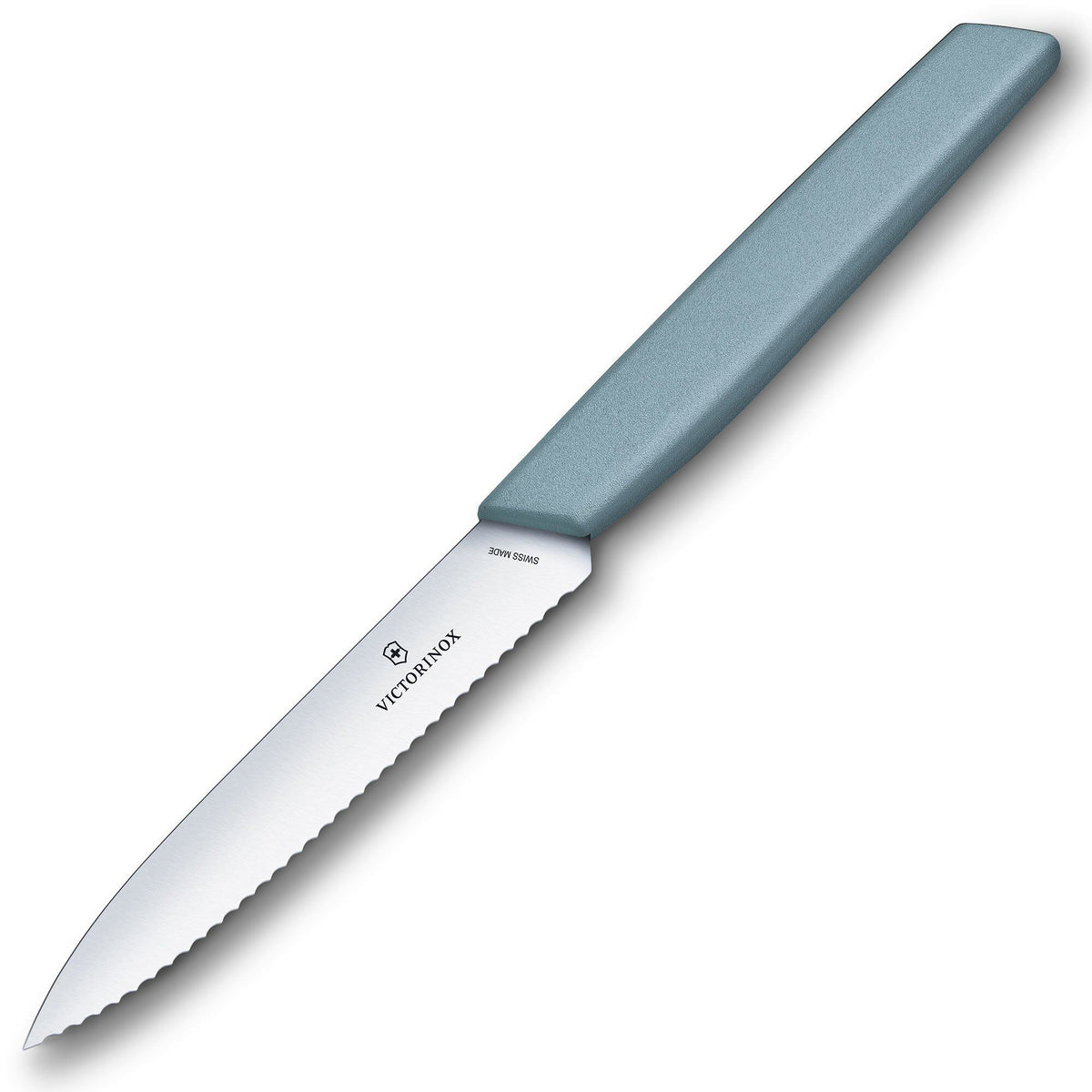 Victorinox Swiss Modern savtakket urtekniv i lyseblå, bladlængde 10 cm
