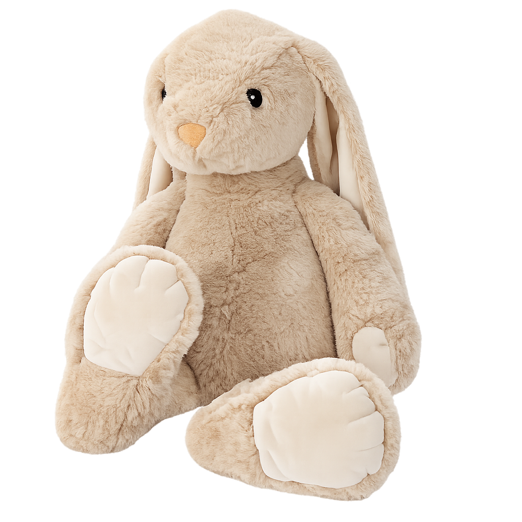 Beige kaninbamse på 70 cm med lange hængeører fra Kære Børn
