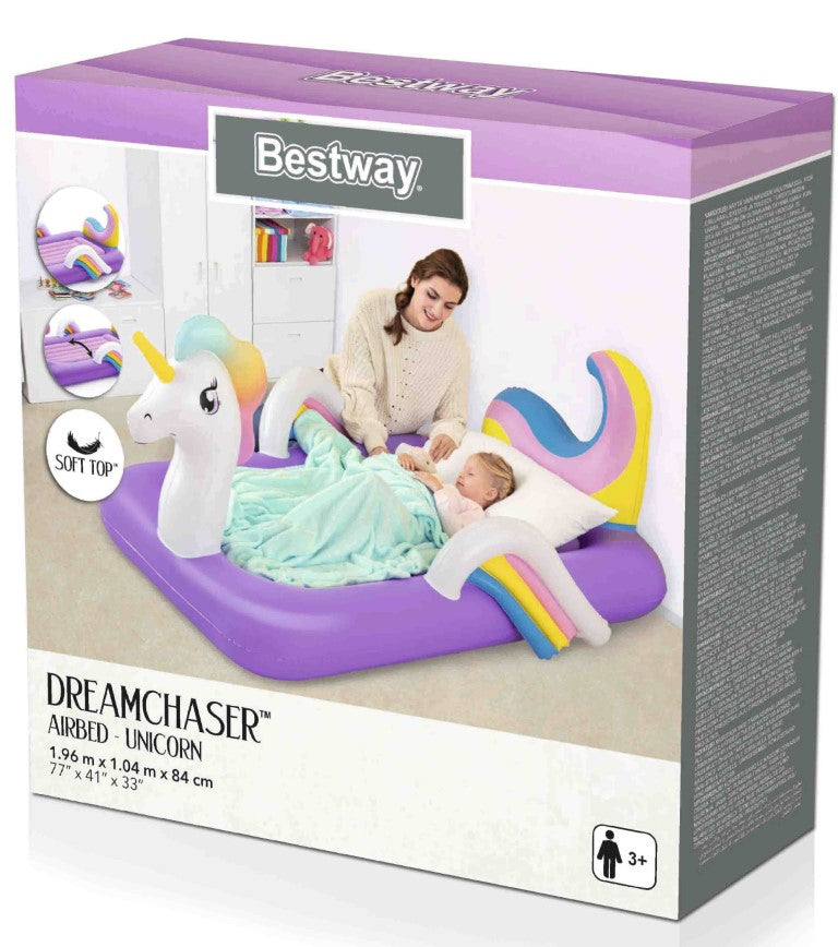 Se Bestway DreamChaser Unicorn/Enhjørning Luftmadras 196 x 104 x 84 cm ✔ Kæmpe udvalg i Bestway - Køb online på udsalg og tilbud lige nu ✔ Meget billig fragt og hurtig levering - Varenummer: MMAction-17867713 og 6942138968910 på lager - Udsalg på Luftmadrasser / Liggeunderlag Store besparelser – op til 71% - Et af Danmarks største udvalg – 2.739+ mærker