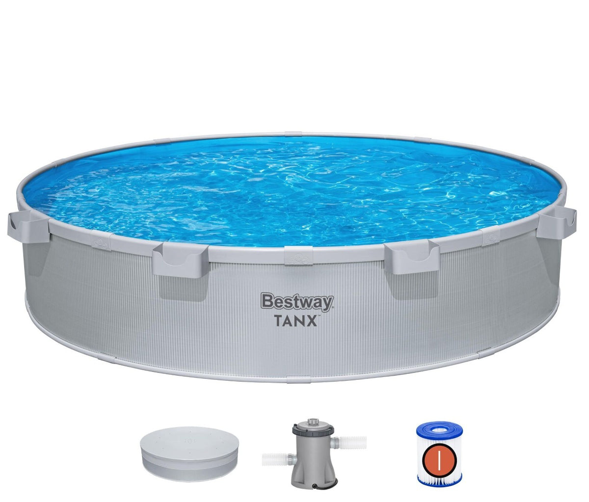 Se Bestway TANX Alt-i-en Rundt Pool-sæt 305 x 61 cm ✔ Kæmpe udvalg i Bestway - Køb online på udsalg og tilbud lige nu ✔ Billig fragt og hurtig levering - Varenummer: MMAction-17856115 og 6941607395011 på lager - Udsalg på Badebassin/pools til pumpe Op til 61% rabat - Kendte mærker på udsalg – over 1.329 mærker