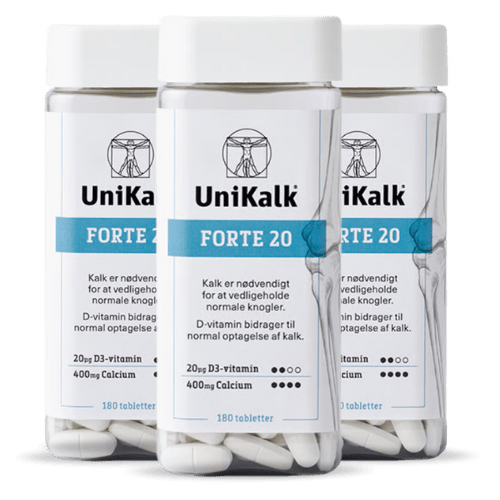 UniKalk Forte 20, pakke med tre pakker à 180 stk