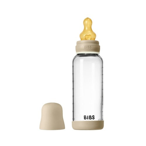 Bibs Glow in the Dark sutteflaske på 240 ml med latex og selvlysende detalje ved låget