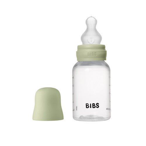 Bibs Baby Bottle sutteflaske i plast med låg og rund latexsut, 150 ml