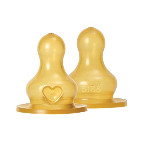 BIBS flaskesutter i latex, 2-pak, model Slow Flow til BIBS sutteflasker