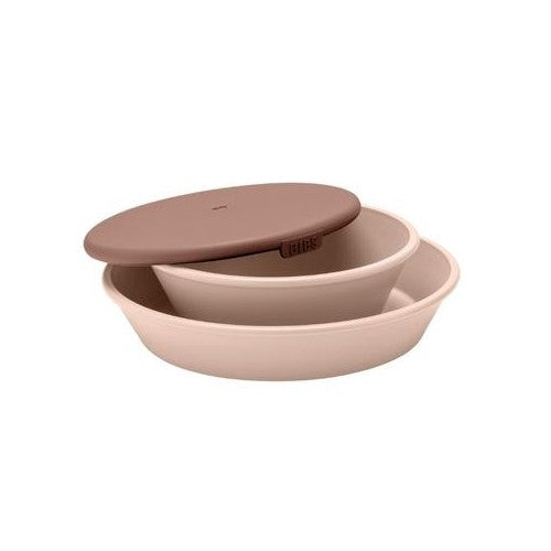 Bibs Mini Meal tallerkensæt i 3 dele med dyb tallerken, flad tallerken og låg