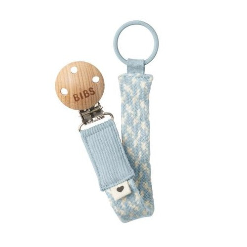 Bibs Paci Braid suttesnor i farvekombinationen Baby Blue og Ivory