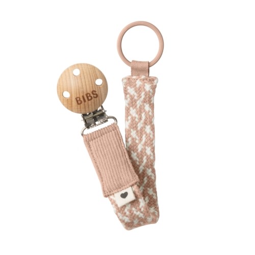 Bibs Paci Braid suttesnor i farvekombinationen Blush og Ivory