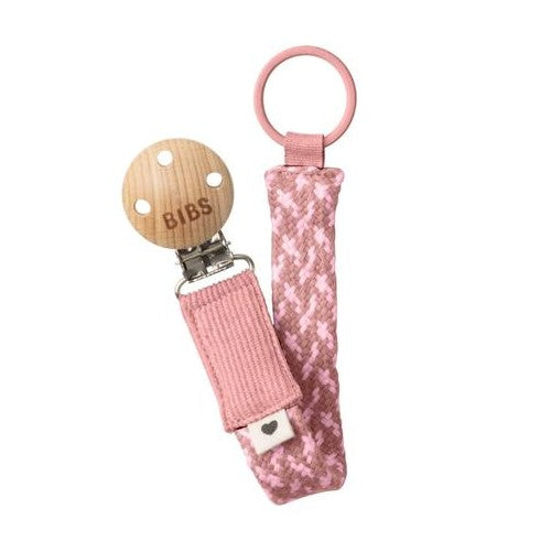 Bibs Paci Braid suttesnor i de rosa nuancer Dusty Pink og Baby Pink