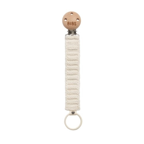 Bibs Paci Braid suttesnor i strikket look i farven Ivory