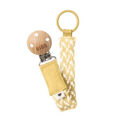 Bibs Paci Braid suttesnor i farvekombinationen Pale Butter og Ivory