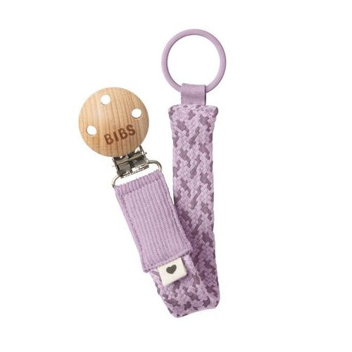 Bibs Paci Braid suttesnor i farvekombinationen Violet Sky og Mauve
