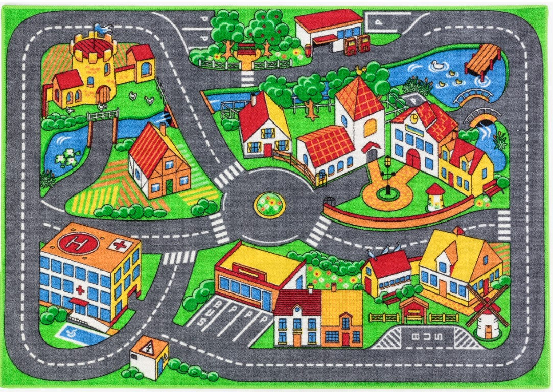 Rebel Roads biltæppe Livet på landet i 95 x 133 cm til børneværelset