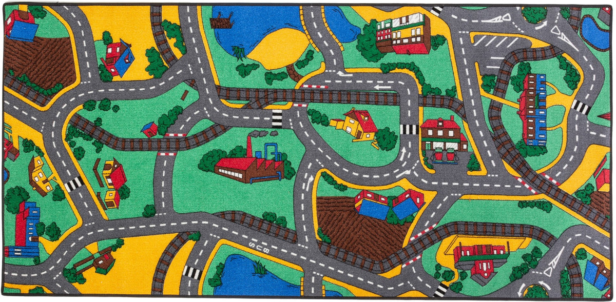 Bil legetæppe Playtime fra Associated Weavers, 95 x 200 cm, til børneværelset