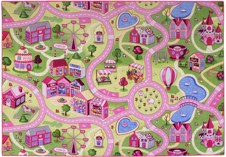 Rebel Roads bil legetæppe Sweet Town i størrelsen 140 x 200 cm