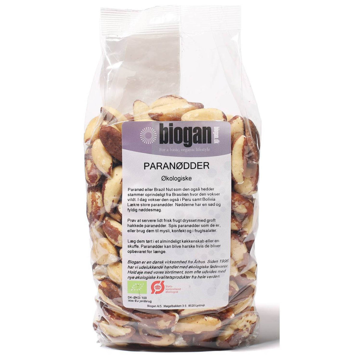 Pose med økologiske paranødder fra Biogan, 400 gram