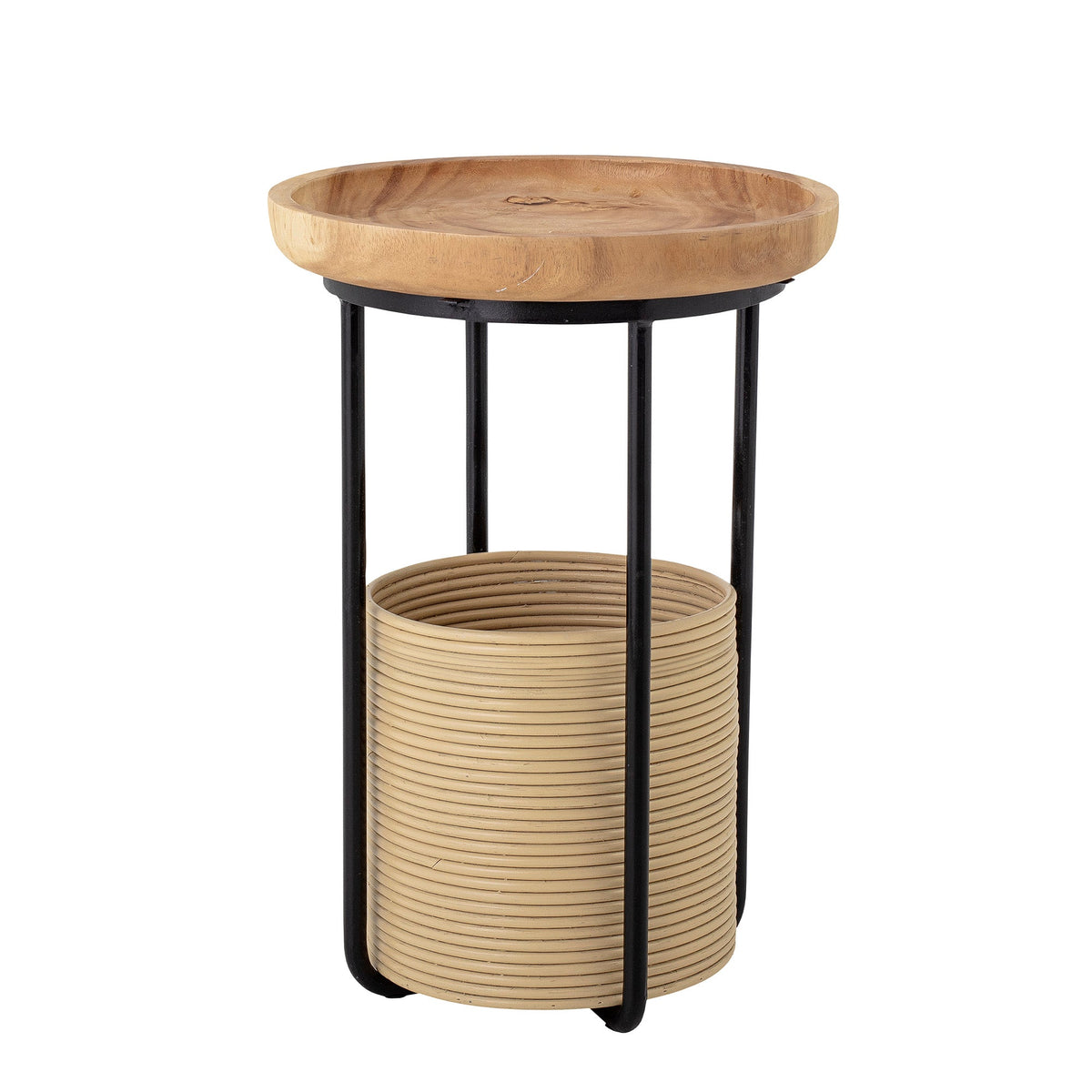 Hitti sidebord i natur suartræ fra Bloomingville, Ø45 x H60 cm