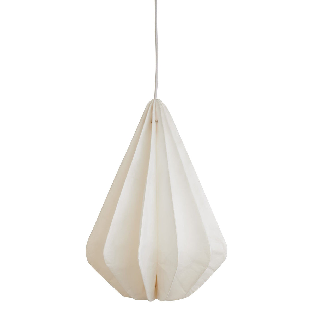 Hvid Pinecone loftslampe fra Watt & Veke med flerdimensionel papirstruktur