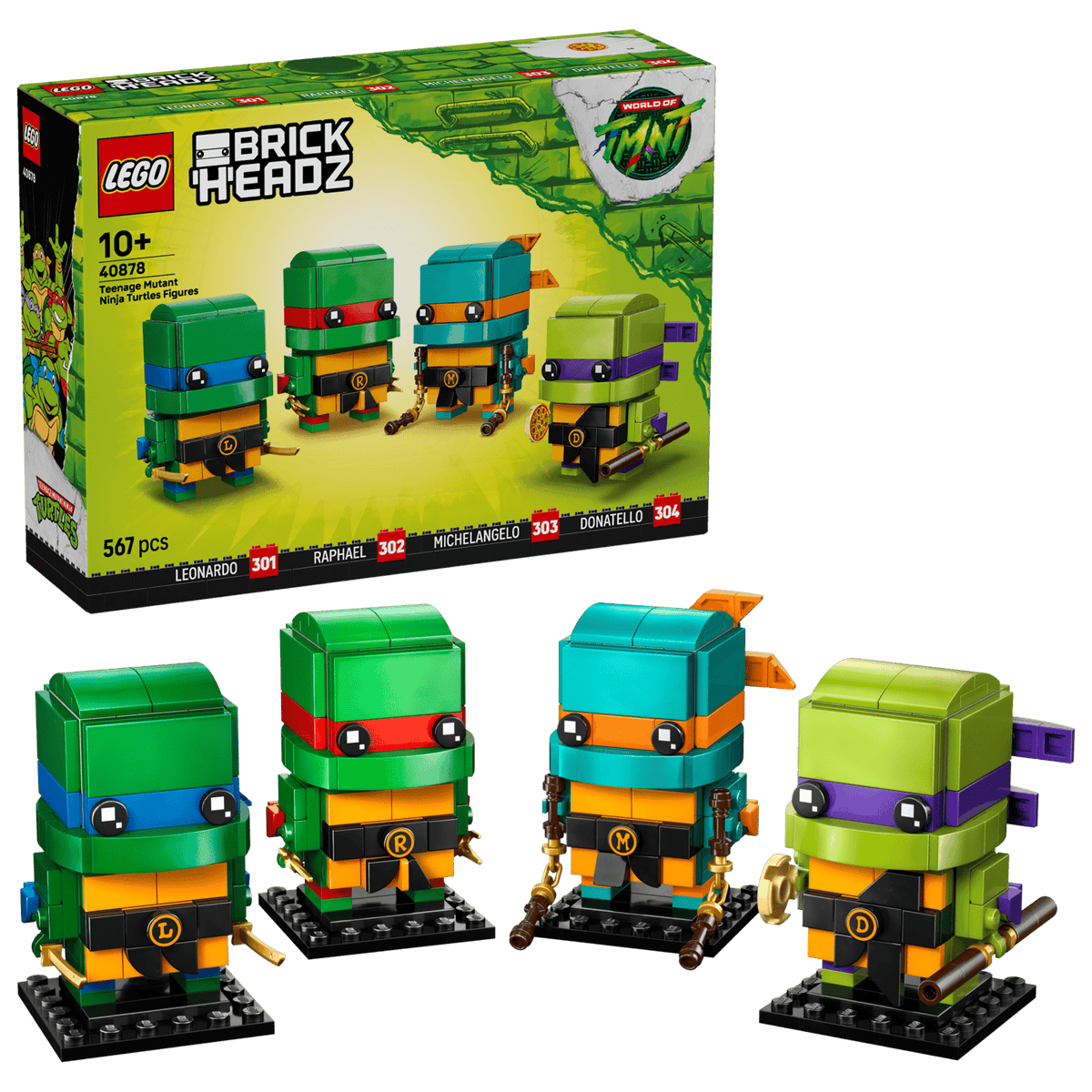 LEGO BrickHeadz byggesæt 40878 med figurer af Teenage Mutant Ninja Turtles