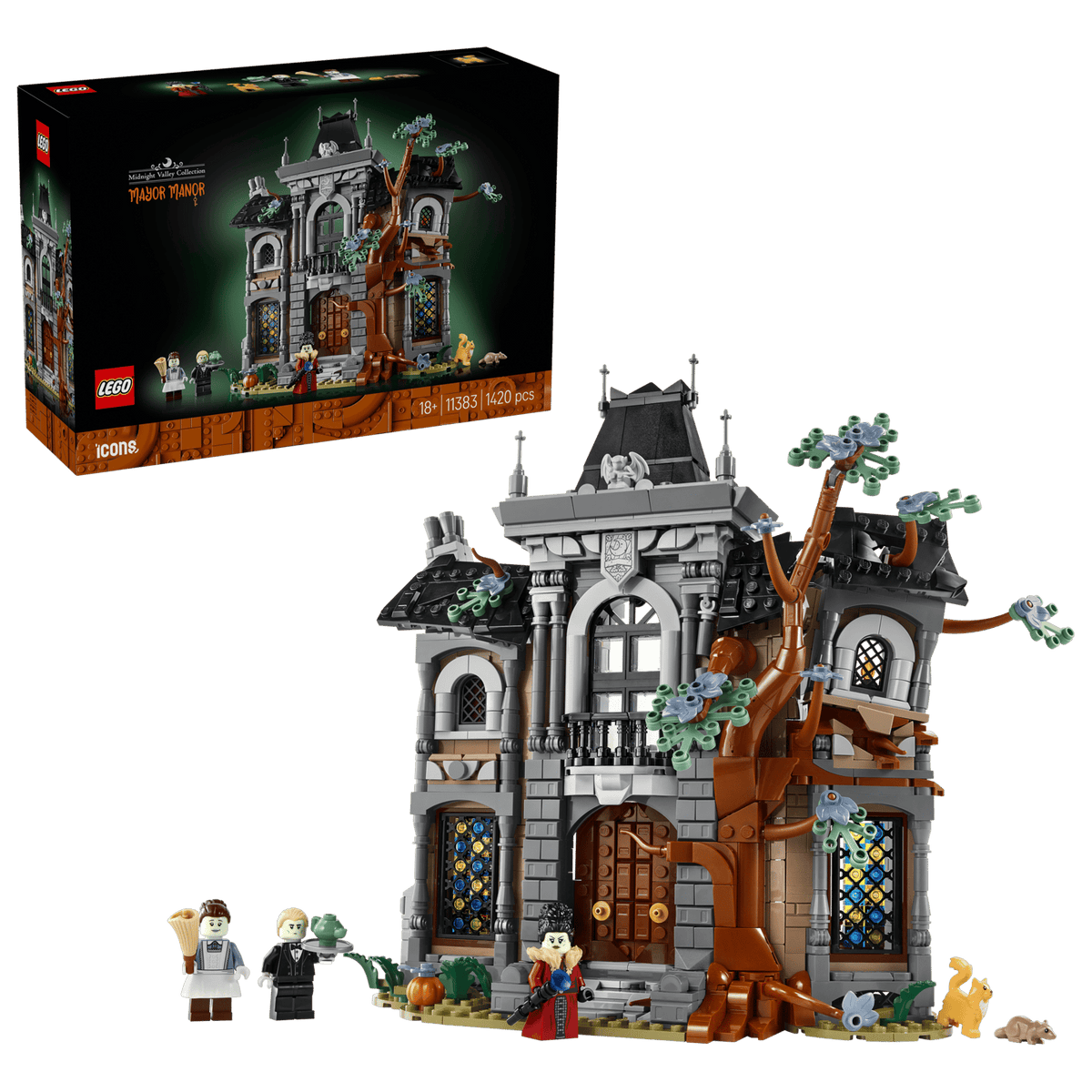 LEGO Icons Borgmesterpalæ 11383, pudsigt palæ fra Midnatsdalen-samlingen