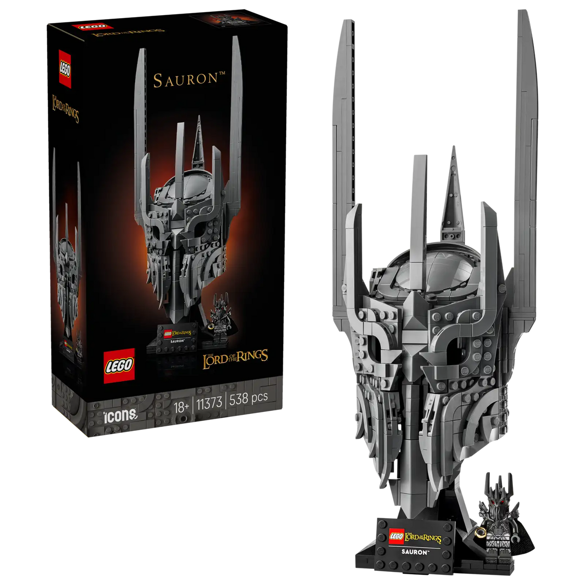 LEGO Icons Ringenes Herre: Saurons hjelm (11373) detaljeret byggemodel