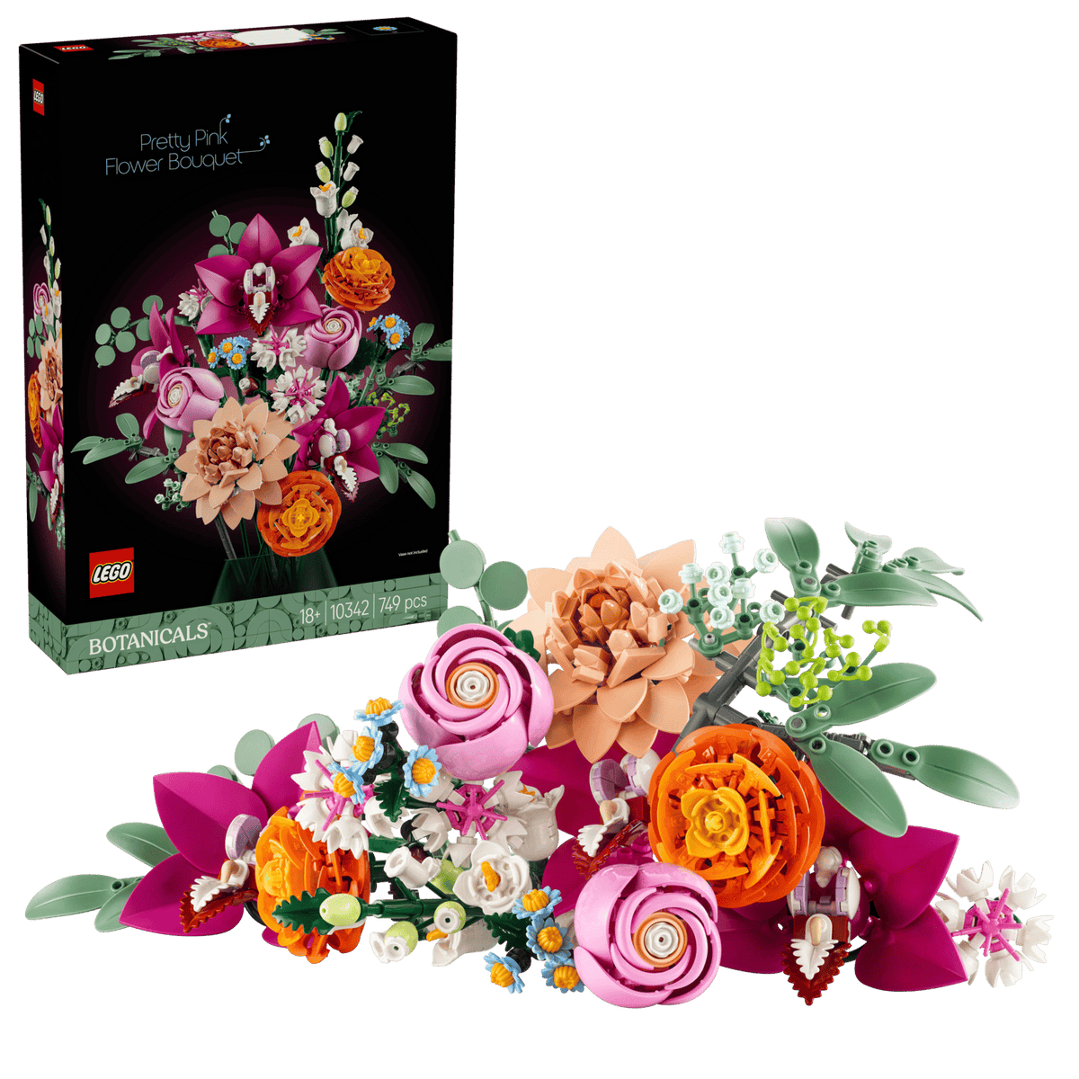 LEGO Botanicals Smuk pink blomsterbuket 10342, byggesæt med blomster