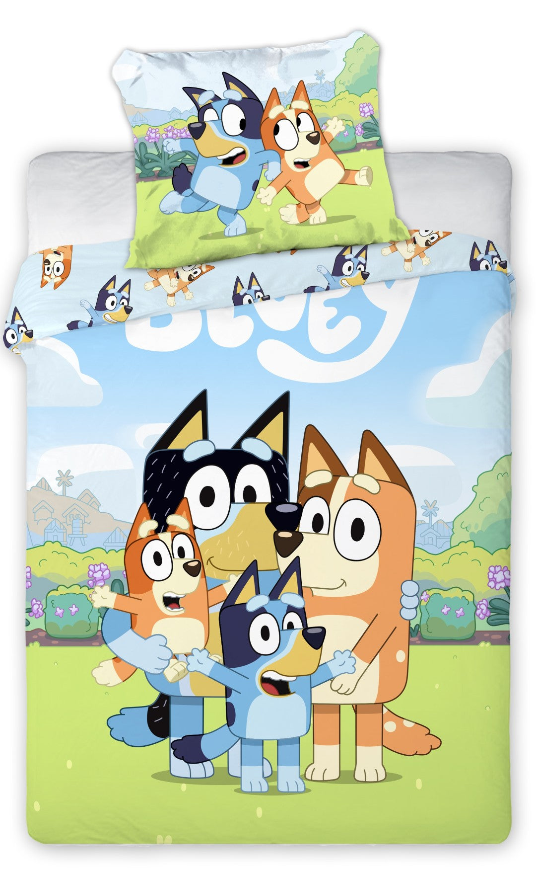Bluey juniorsengetøj med dynebetræk 100 x 135 cm og pudebetræk 40 x 60 cm i bomuld