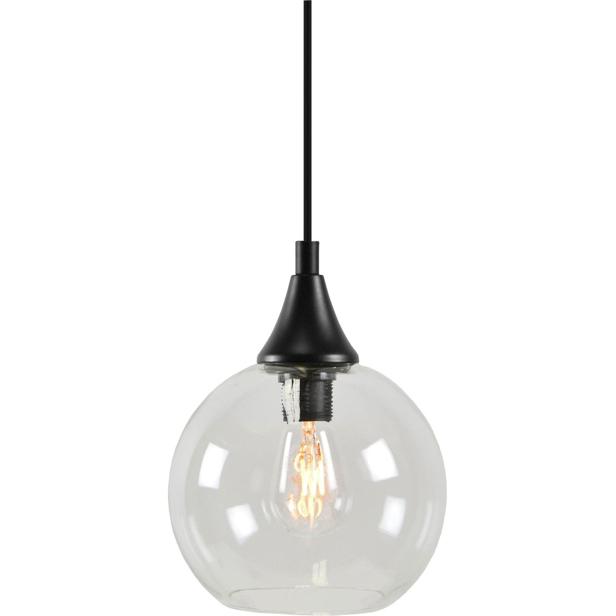 Globen Lighting Bowl Mini pendel i klar udgave med tekstilkabel
