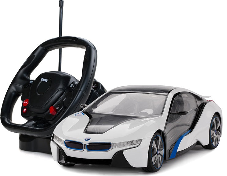 Se BMW i8 Fjernstyret Bil med rat 1:14 ✔ Kæmpe udvalg i Rastar - Køb online på udsalg og tilbud lige nu ✔ Meget billig fragt og hurtig levering - Varenummer: MMAction-20849600 og 6930751307490 på lager - Udsalg på Fjernstyret Biler, Større Op til 61% rabat - Mere end 2.739 populære mærker på tilbud