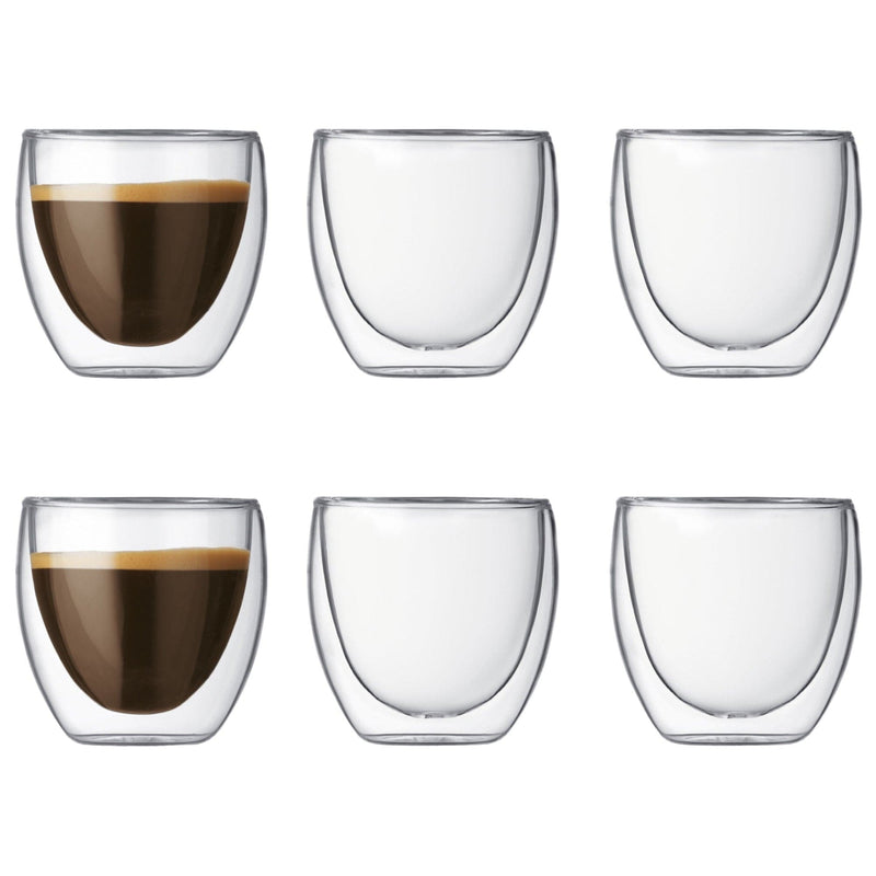 Se Bodum Pavina dobbeltvægget espresso glas, 0.08 l, 6 stk. ✔ Kæmpe udvalg i Bodum ✔ Meget billig fragt og hurtig levering: 1 - 2 hverdage - Varenummer: KTO-4557-10-12 og barcode / Ean: &