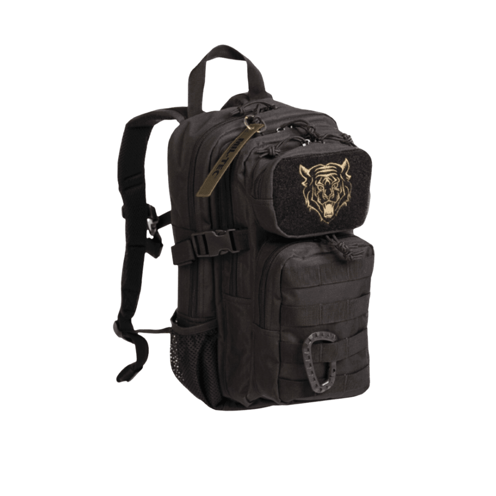 Sort børnehavetaske i børneversion af US Assault Pack, 14 liter