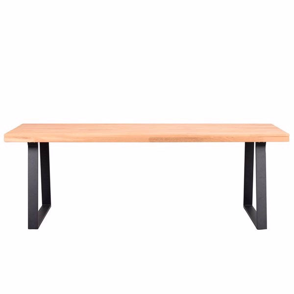 Rowico Home Brooklyn spisebord i lakeret eg med sorte U-ben, 220 x 95 cm